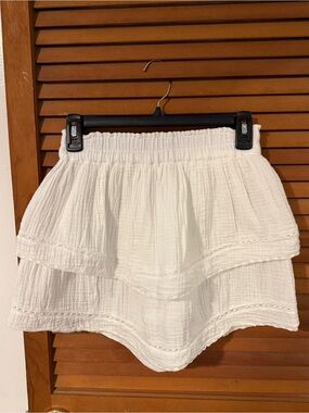 Little Moon White Tiered Gauze Skirt